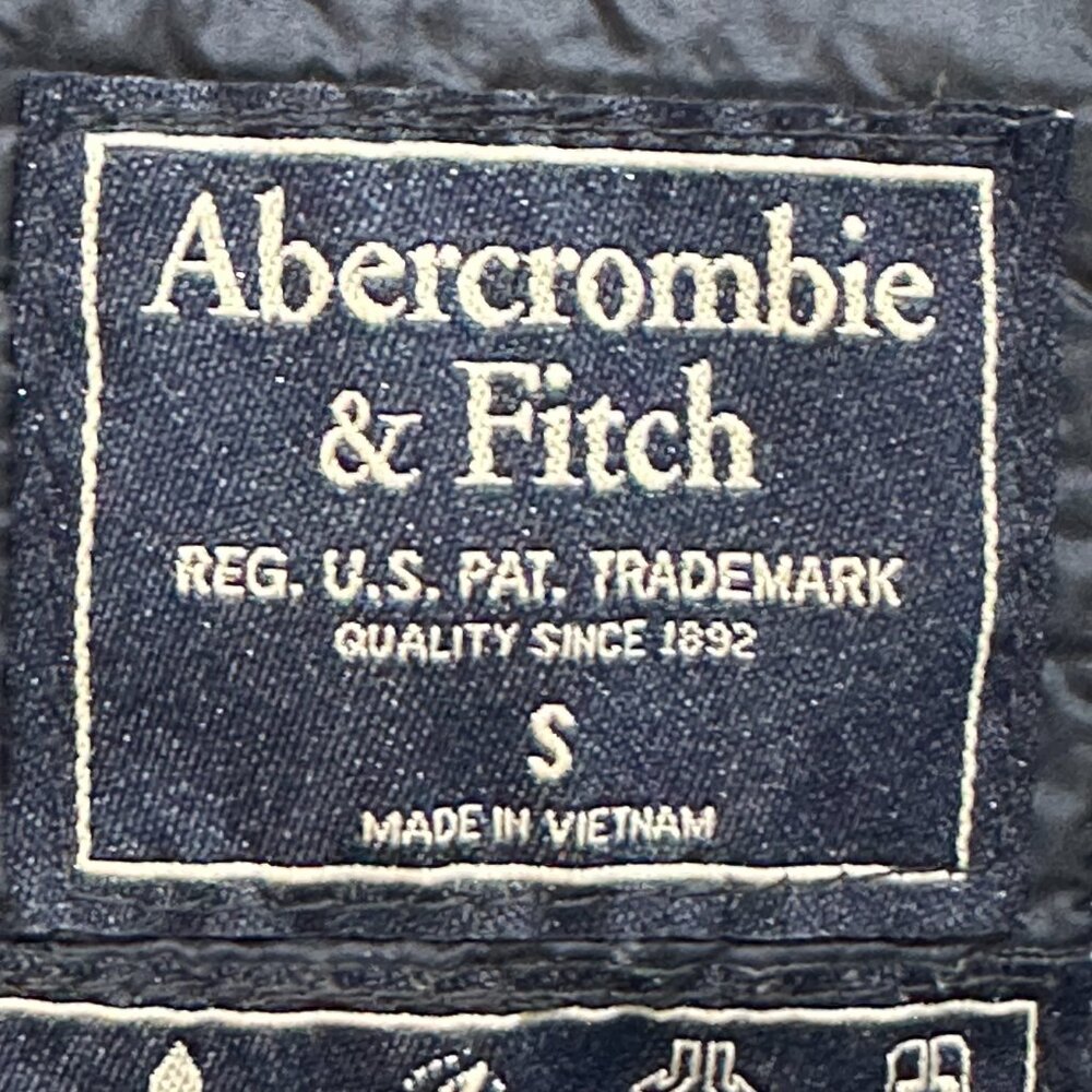 Abercrombie & Fitch Down Insulated Packable Puffer Winter Jacket Navy Small - Picture 7 of 10